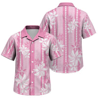 Hawaii Kakau Tribal Family Matching Puletasi and Hawaiian Shirt With Pink Tiare LT05 Son's Shirt Pink - Polynesian Pride