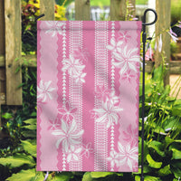 Hawaii Kakau Tribal Garden Flag With Pink Tiare LT05 Garden Flag Pink - Polynesian Pride