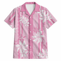 Hawaii Kakau Tribal Hawaiian Shirt With Pink Tiare LT05 Pink - Polynesian Pride