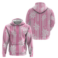 Hawaii Kakau Tribal Hoodie With Pink Tiare LT05 - Polynesian Pride