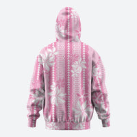 Hawaii Kakau Tribal Hoodie With Pink Tiare LT05 - Polynesian Pride