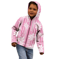 Hawaii Kakau Tribal Kid Hoodie With Pink Tiare LT05 - Polynesian Pride