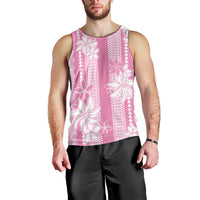 Hawaii Kakau Tribal Men Tank Top With Pink Tiare LT05 - Polynesian Pride