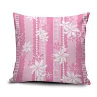 Hawaii Kakau Tribal Pillow Cover With Pink Tiare LT05 Pink - Polynesian Pride