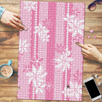 Hawaii Kakau Tribal Puzzle With Pink Tiare LT05 Pink - Polynesian Pride