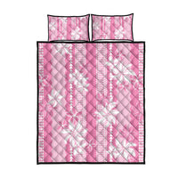 Hawaii Kakau Tribal Quilt Bed Set With Pink Tiare LT05 - Polynesian Pride
