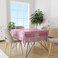 Hawaii Kakau Tribal Tablecloth With Pink Tiare LT05 - Polynesian Pride
