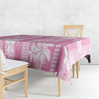 Hawaii Kakau Tribal Tablecloth With Pink Tiare LT05 - Polynesian Pride