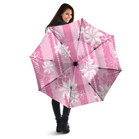 Hawaii Kakau Tribal Umbrella With Pink Tiare LT05 - Polynesian Pride