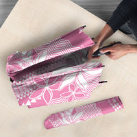 Hawaii Kakau Tribal Umbrella With Pink Tiare LT05 - Polynesian Pride