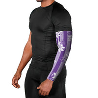 Hawaii Kakau Tribal Arm Sleeves With Purple Tiare LT05 - Polynesian Pride