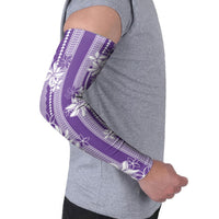 Hawaii Kakau Tribal Arm Sleeves With Purple Tiare LT05 - Polynesian Pride