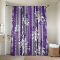 Hawaii Kakau Tribal Bathroom Set With Purple Tiare LT05 Shower Curtain Only Purple - Polynesian Pride