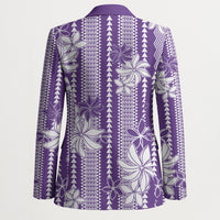 Hawaii Kakau Tribal Blazer With Purple Tiare