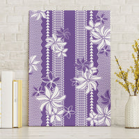 Hawaii Kakau Tribal Canvas Wall Art With Purple Tiare LT05 Without Frame Purple - Polynesian Pride