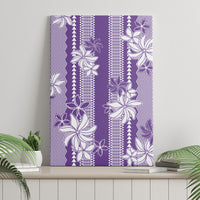 Hawaii Kakau Tribal Canvas Wall Art With Purple Tiare LT05 - Polynesian Pride