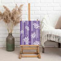 Hawaii Kakau Tribal Canvas Wall Art With Purple Tiare LT05 - Polynesian Pride
