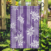Hawaii Kakau Tribal Garden Flag With Purple Tiare LT05 Garden Flag Purple - Polynesian Pride