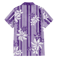 Hawaii Kakau Tribal Hawaiian Shirt With Purple Tiare LT05 - Polynesian Pride