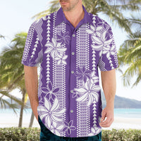 Hawaii Kakau Tribal Hawaiian Shirt With Purple Tiare LT05 - Polynesian Pride