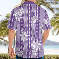 Hawaii Kakau Tribal Hawaiian Shirt With Purple Tiare LT05 - Polynesian Pride