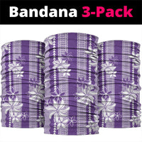 Hawaii Kakau Tribal Neck Gaiter With Purple Tiare LT05 package One Size: 25*50cm Purple - Polynesian Pride