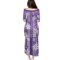 Hawaii Kakau Tribal Puletasi With Purple Tiare LT05 - Polynesian Pride