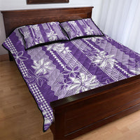 Hawaii Kakau Tribal Quilt Bed Set With Purple Tiare LT05 - Polynesian Pride