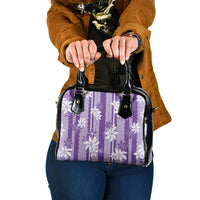 Hawaii Kakau Tribal Shoulder Handbag With Purple Tiare LT05 One Size Purple - Polynesian Pride
