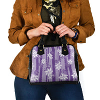 Hawaii Kakau Tribal Shoulder Handbag With Purple Tiare LT05 - Polynesian Pride