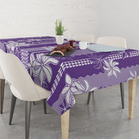 Hawaii Kakau Tribal Tablecloth With Purple Tiare LT05 - Polynesian Pride