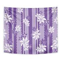 Hawaii Kakau Tribal Tapestry With Purple Tiare LT05 - Polynesian Pride