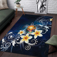 Hawaii Honu Area Rug Polynesian Curves Plumeria - Polynesian Pride
