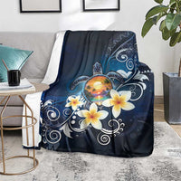 Hawaii Honu Blanket Polynesian Curves Plumeria - Polynesian Pride