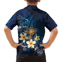 Hawaii Honu Family Matching Long Sleeve Bodycon Dress and Hawaiian Shirt Polynesian Curves Plumeria - Polynesian Pride