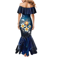 Hawaii Honu Family Matching Mermaid Dress and Hawaiian Shirt Polynesian Curves Plumeria - Polynesian Pride