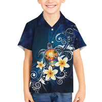Hawaii Honu Family Matching Off The Shoulder Long Sleeve Dress and Hawaiian Shirt Polynesian Curves Plumeria - Polynesian Pride
