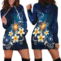 Hawaii Honu Hoodie Dress Polynesian Curves Plumeria - Polynesian Pride