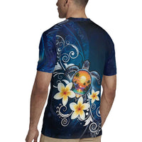 Hawaii Honu Rugby Jersey Polynesian Curves Plumeria - Polynesian Pride