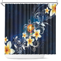 Hawaii Honu Shower Curtain Polynesian Curves Plumeria - Polynesian Pride
