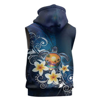 Hawaii Honu Sleeveless Zip Hoodie Polynesian Curves Plumeria LT05 - Polynesian Pride