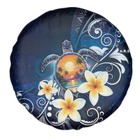 Hawaii Honu Spare Tire Cover Polynesian Curves Plumeria - Polynesian Pride