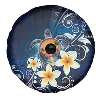 Hawaii Honu Spare Tire Cover Polynesian Curves Plumeria - Polynesian Pride
