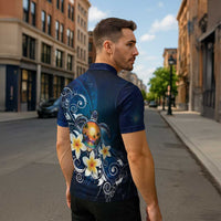 Hawaii Honu Zipper Polo Shirt Polynesian Curves Plumeria LT05 - Polynesian Pride