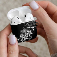 Hawaii Honu AirPods Case Polynesian Curves Plumeria Grayscale LT05 - Polynesian Pride