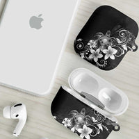 Hawaii Honu AirPods Case Polynesian Curves Plumeria Grayscale LT05 - Polynesian Pride