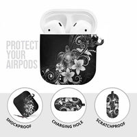 Hawaii Honu AirPods Case Polynesian Curves Plumeria Grayscale LT05 - Polynesian Pride