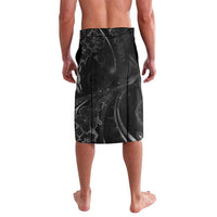 Hawaii Honu Lavalava Polynesian Curves Plumeria Grayscale - Polynesian Pride