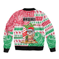 Hawaii Christmas Bomber Jacket Santa Claus Surf Mele Kalikimaka LT05 - Polynesian Pride