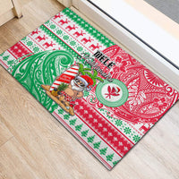 Hawaii Christmas Rubber Doormat Santa Claus Surf Mele Kalikimaka LT05 - Polynesian Pride